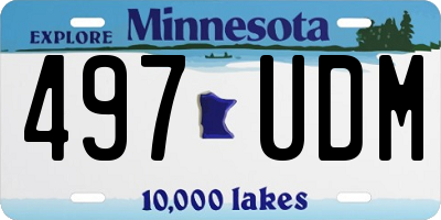 MN license plate 497UDM