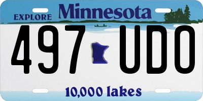 MN license plate 497UDO