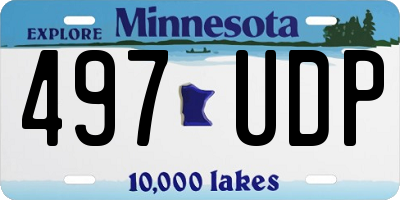 MN license plate 497UDP