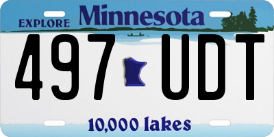 MN license plate 497UDT