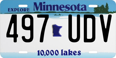 MN license plate 497UDV