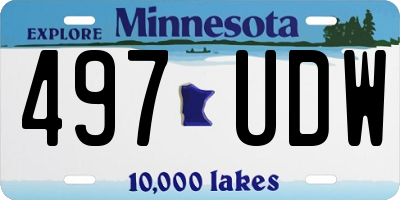 MN license plate 497UDW
