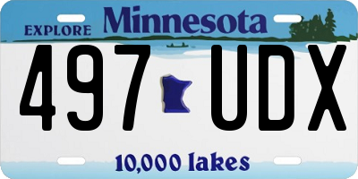 MN license plate 497UDX