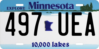 MN license plate 497UEA
