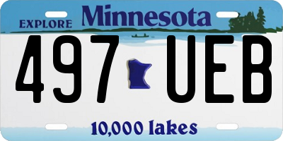 MN license plate 497UEB