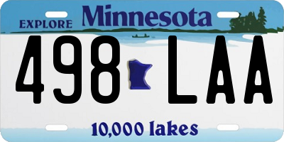 MN license plate 498LAA