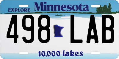 MN license plate 498LAB