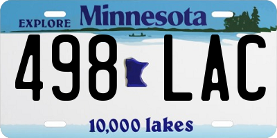 MN license plate 498LAC