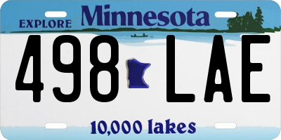 MN license plate 498LAE