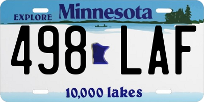 MN license plate 498LAF