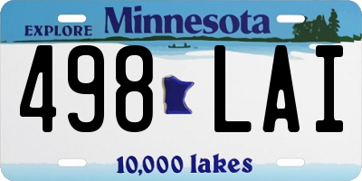 MN license plate 498LAI