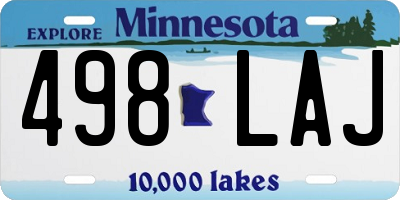 MN license plate 498LAJ