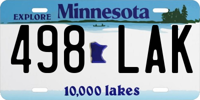 MN license plate 498LAK