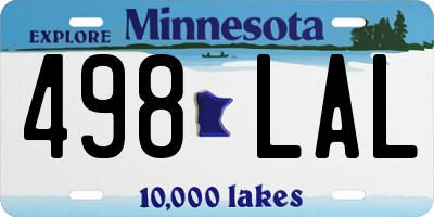 MN license plate 498LAL