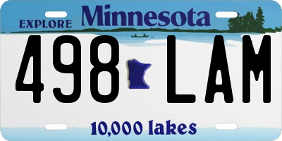 MN license plate 498LAM
