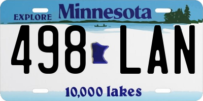 MN license plate 498LAN