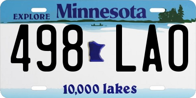 MN license plate 498LAO