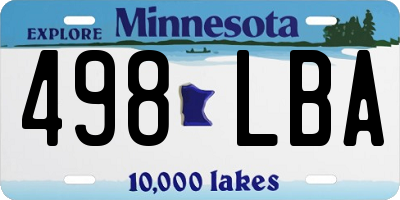 MN license plate 498LBA