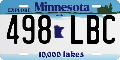 MN license plate 498LBC