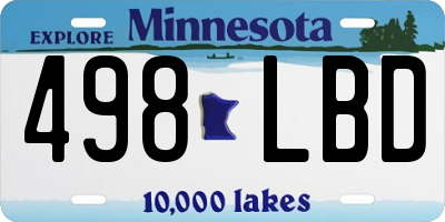 MN license plate 498LBD