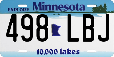 MN license plate 498LBJ