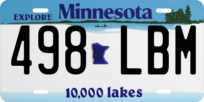 MN license plate 498LBM