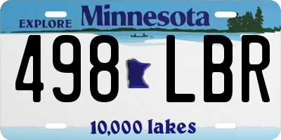 MN license plate 498LBR