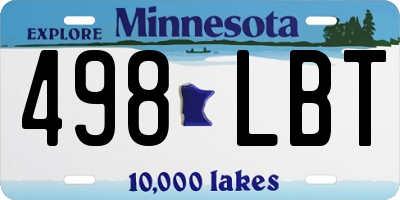 MN license plate 498LBT