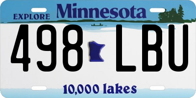 MN license plate 498LBU