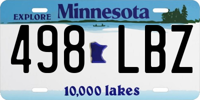 MN license plate 498LBZ