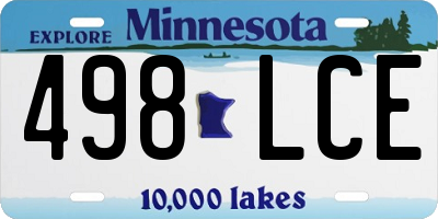 MN license plate 498LCE