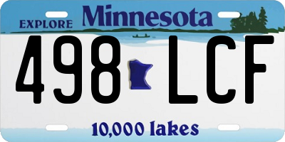 MN license plate 498LCF