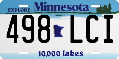 MN license plate 498LCI