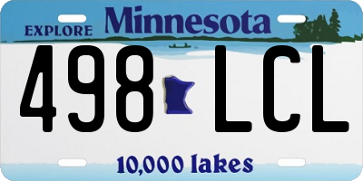 MN license plate 498LCL