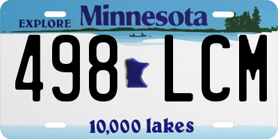 MN license plate 498LCM