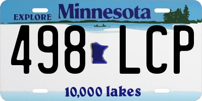 MN license plate 498LCP