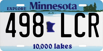 MN license plate 498LCR