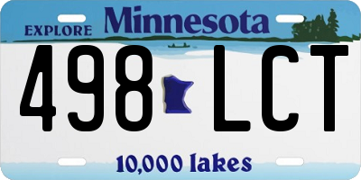 MN license plate 498LCT
