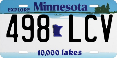 MN license plate 498LCV