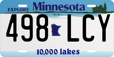 MN license plate 498LCY