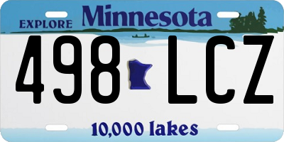 MN license plate 498LCZ
