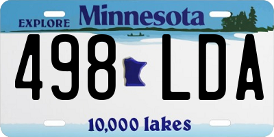 MN license plate 498LDA