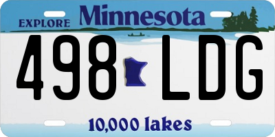 MN license plate 498LDG