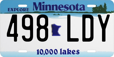 MN license plate 498LDY