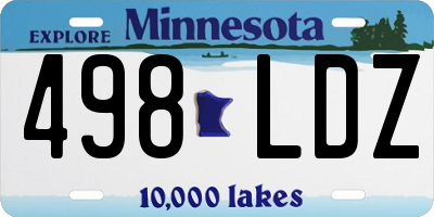 MN license plate 498LDZ