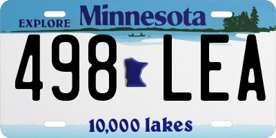 MN license plate 498LEA