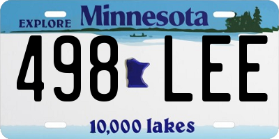 MN license plate 498LEE