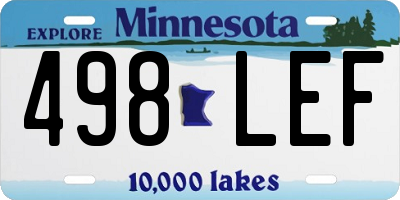 MN license plate 498LEF