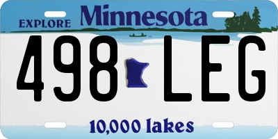 MN license plate 498LEG
