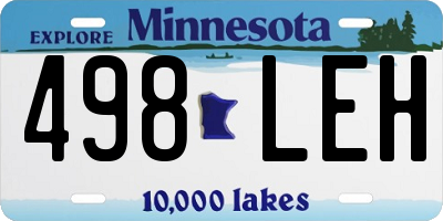 MN license plate 498LEH
